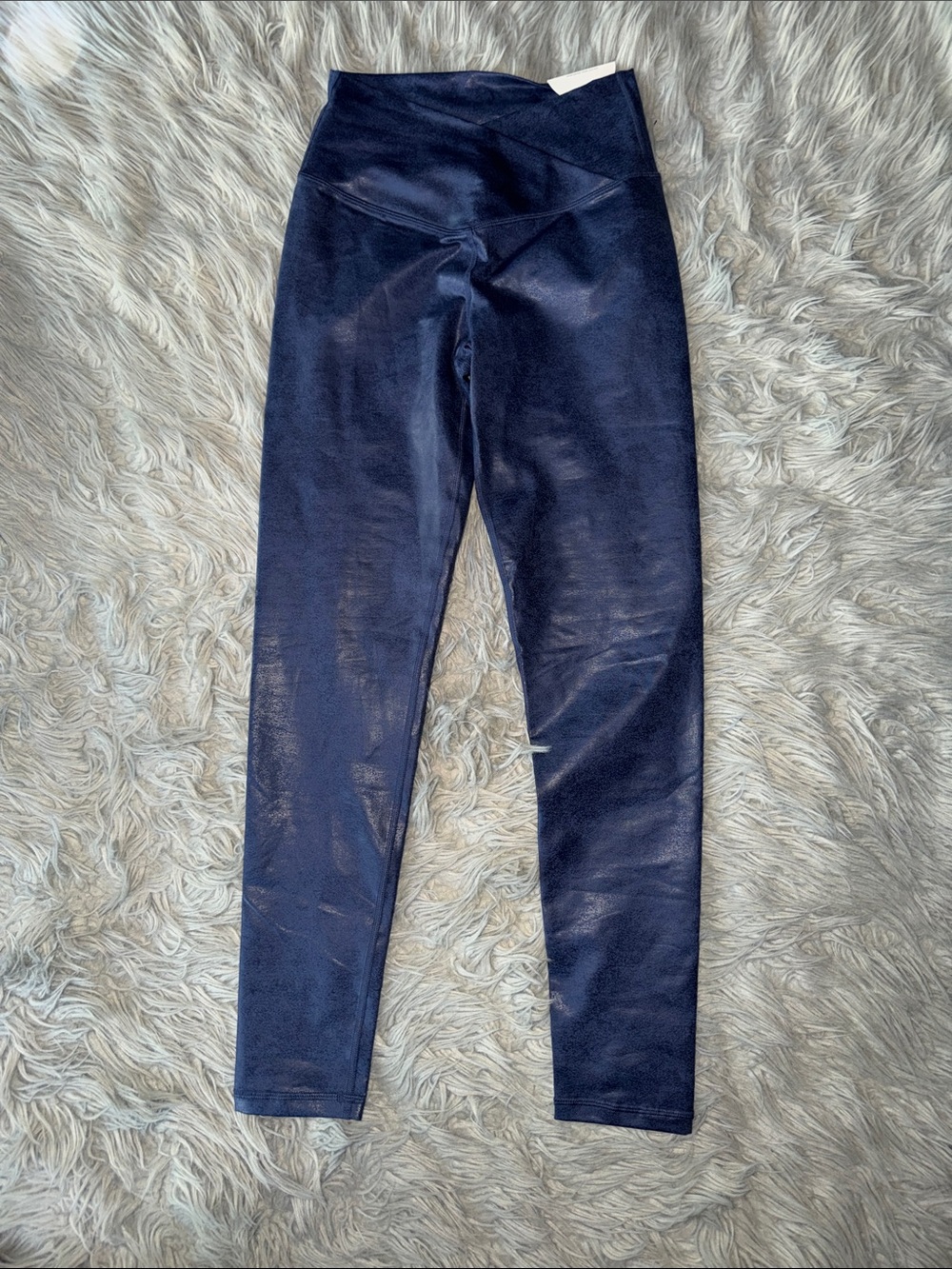 aerie Navy Faux-Leather High-Rise Leggings